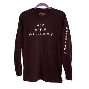 Franchise LA Drake No‎ New Friends Graphic Tee Black Rainbow Letters 2018 M